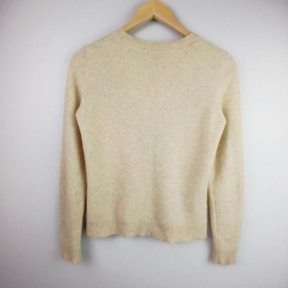 Apt. 9 SZ M 100% Cashmere Argyle Cardigan Sweater Tan-Brown-Peach - Picture 4 of 5